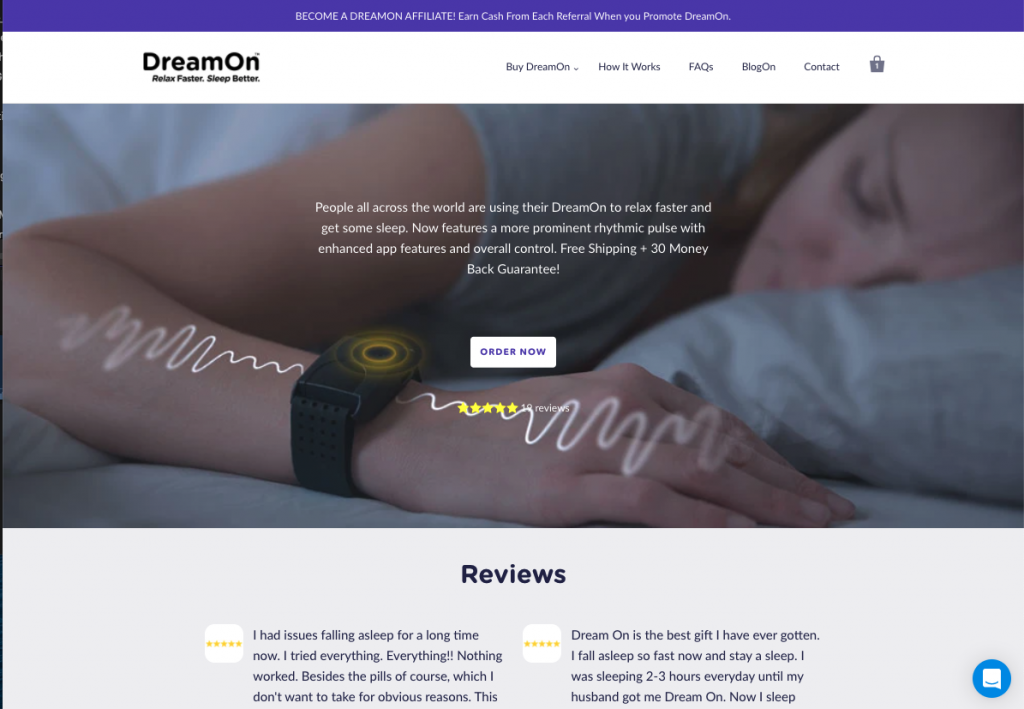 DreamOn Home page
